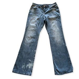 INC Denim Boot Leg Curvy Fit Distressed Blue Early 2000's Y2K Jeans